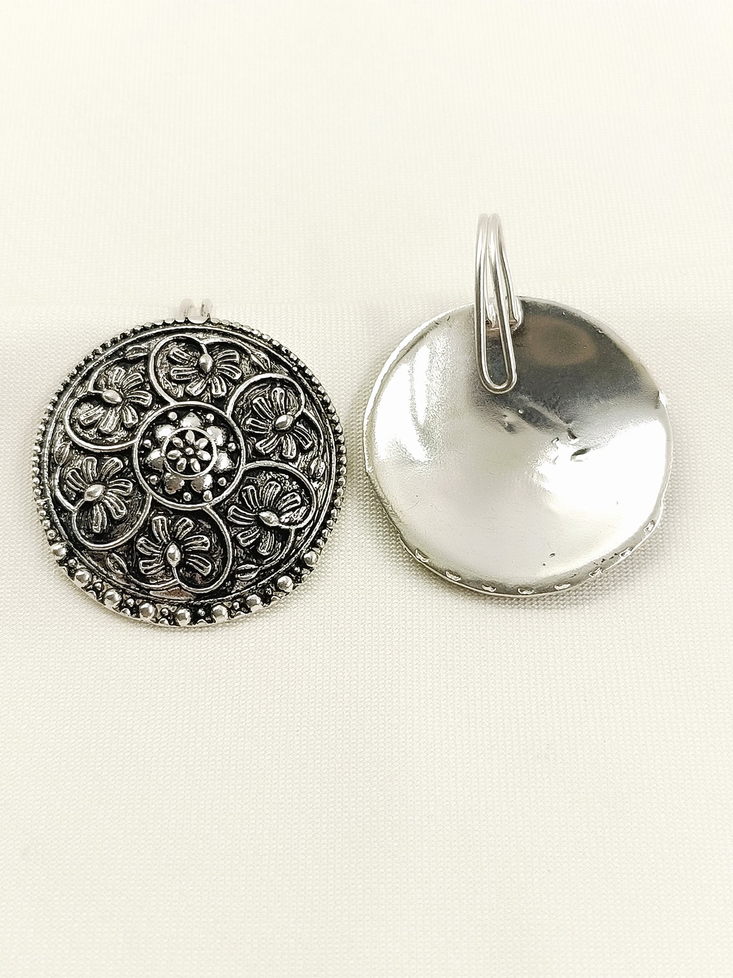 Yogi Silver Mandala Coin Men's Ear Cuff