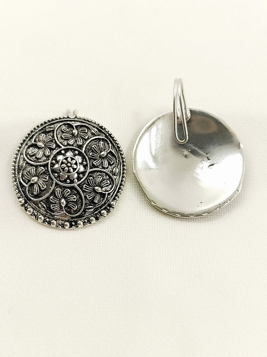 Yogi Silver Mandala Coin Men's Ear Cuff