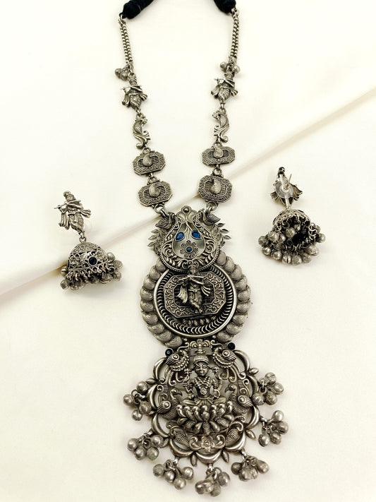 Shrishti Blue Oxidized Necklace Set