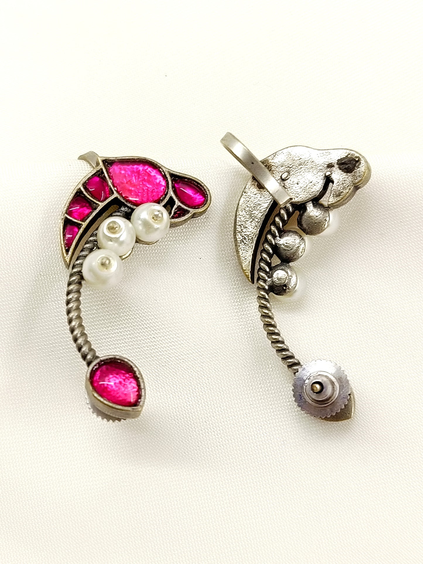 Chaitrali Majenta Oxidized Earrings