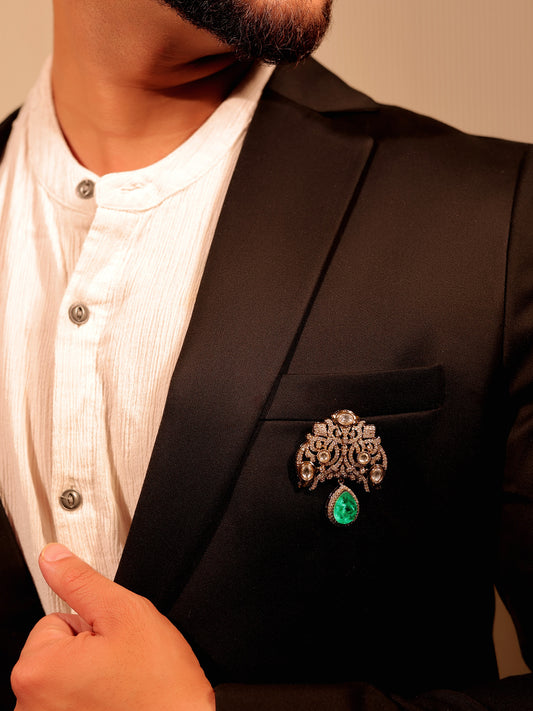 Urvansh Mint Green Men's Brooch