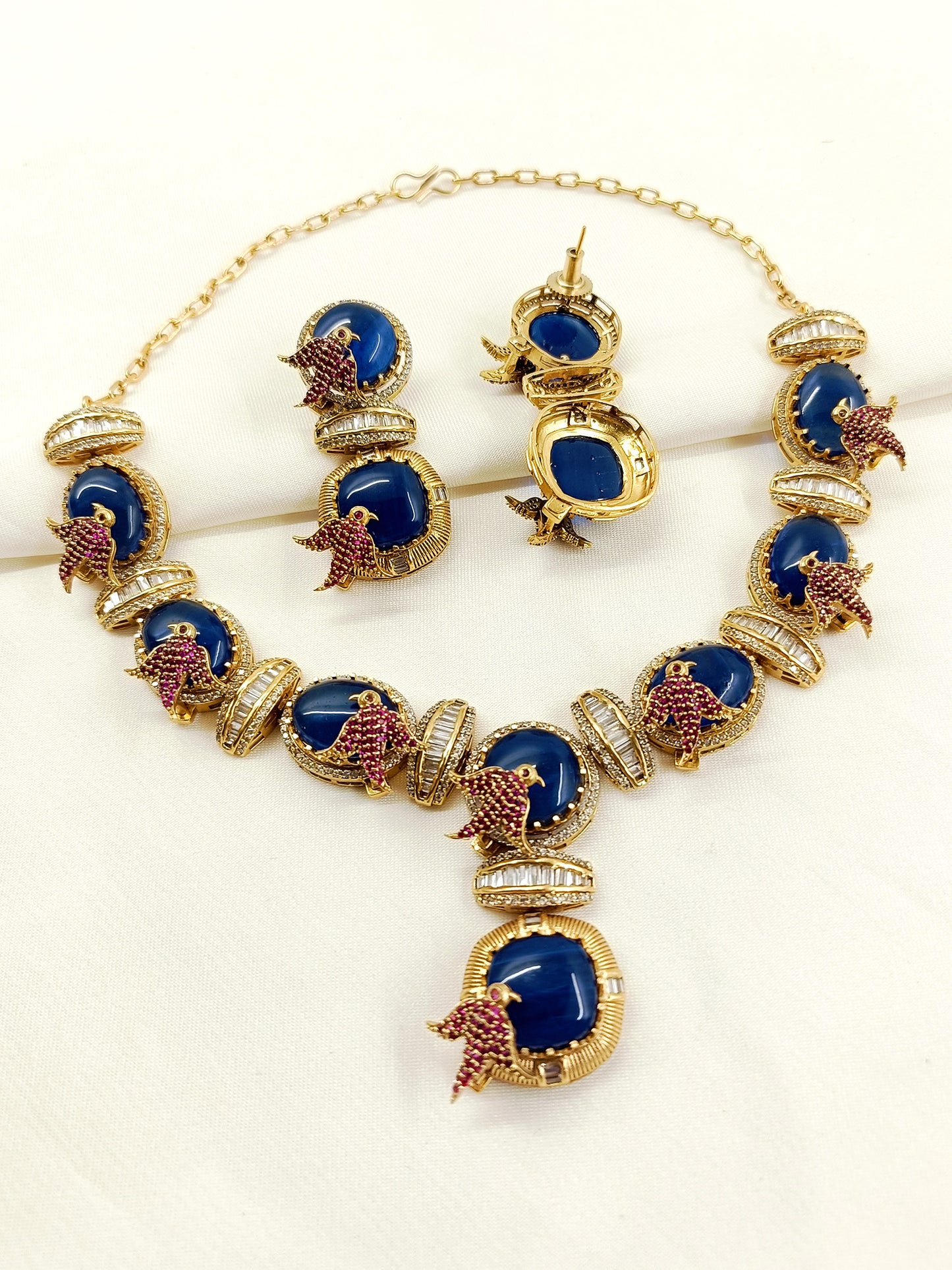 Ganishka Blue Boutique Necklace Set