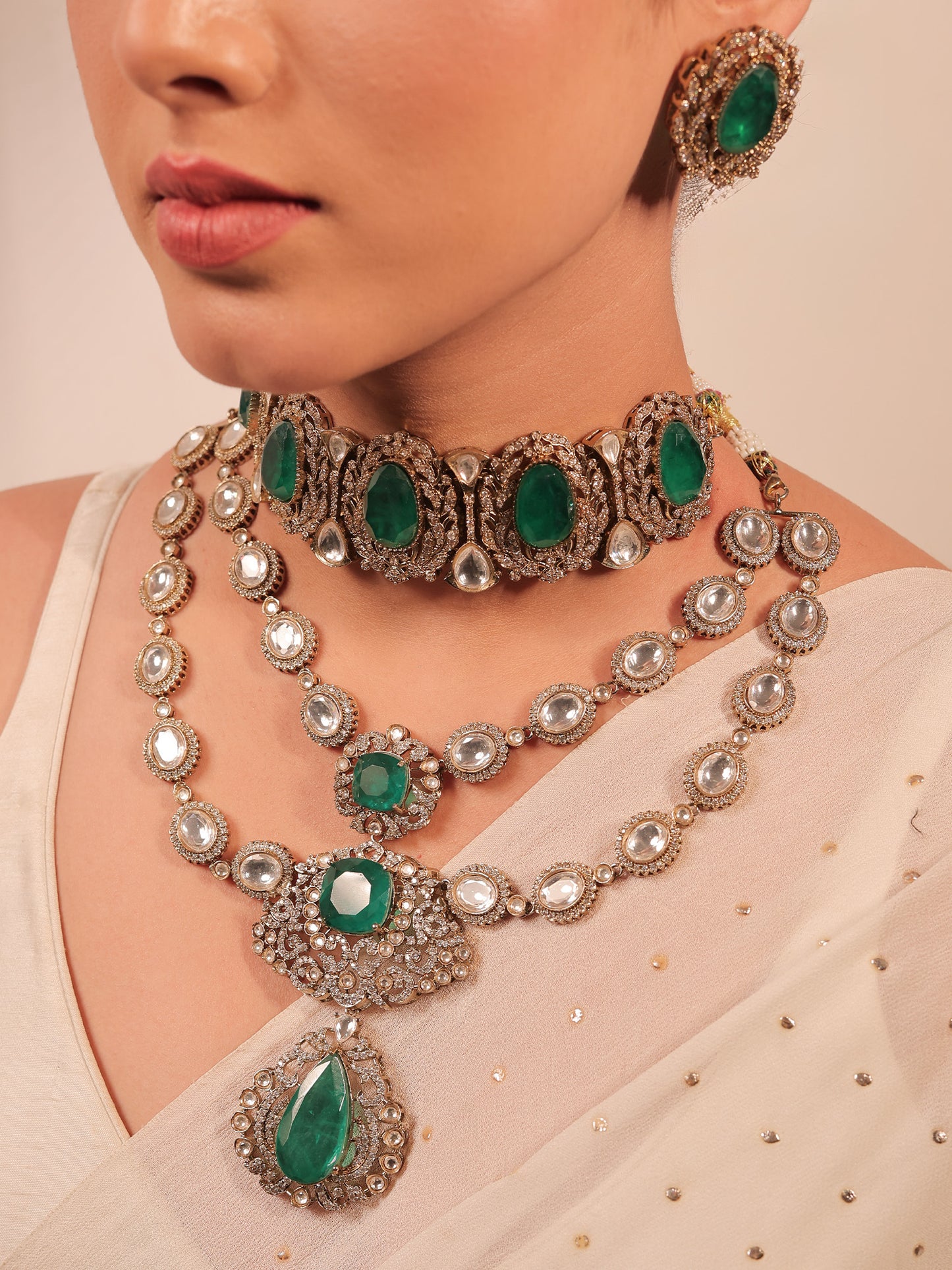 Deepshikha Green Victorian Bridal Set