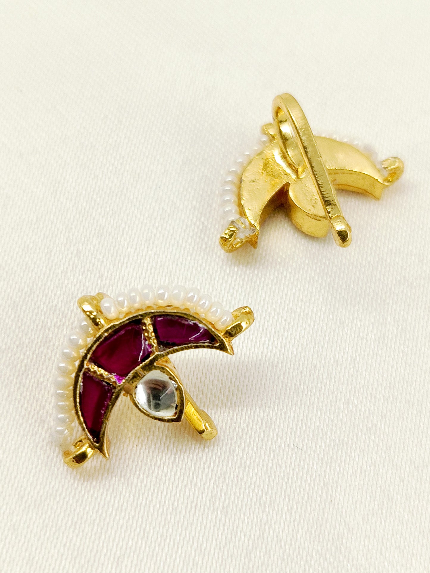 Kiana Small Ruby Gold Plated Kundan Ear Cuff [ Price is for Pair ]