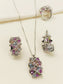 Raza Multi Colour American Diamond Pendant set With Finger Ring