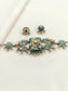 Vanshika Mint Green Oxidized Choker Set