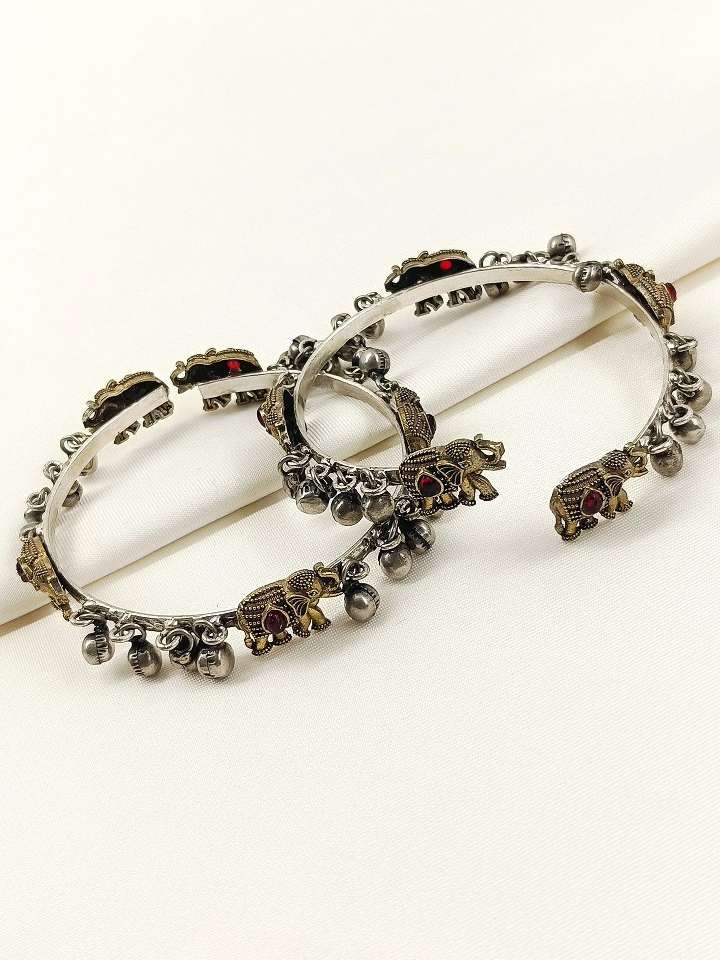 Melisa Ruby Gajraj Ghungroo Oxidized Bangles