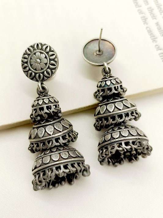 Sariah Plain Oxidized Jhumki