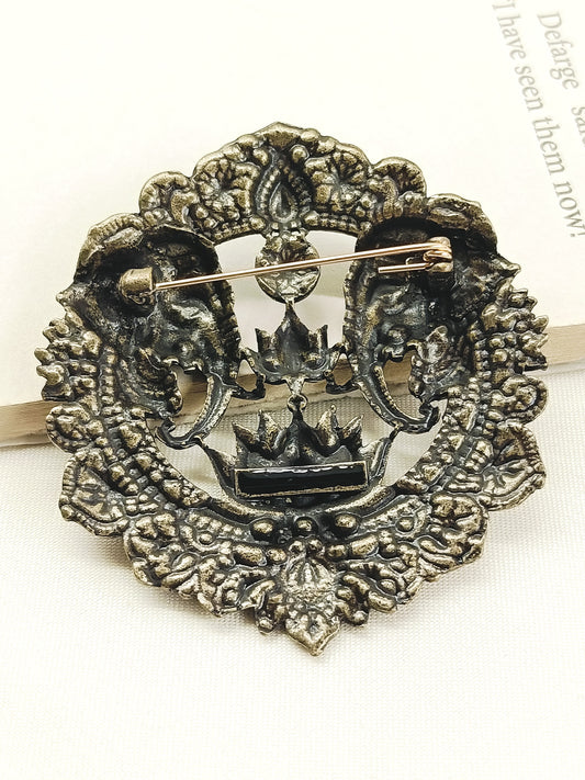 Aariv Antique Gold Elephant Men's Brooch