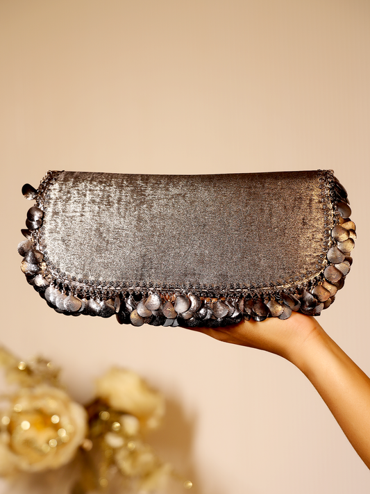Ziniya Charcoal Evening Clutch