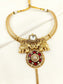 Kairav Ruby Men's Gold Hasli Neckpiece