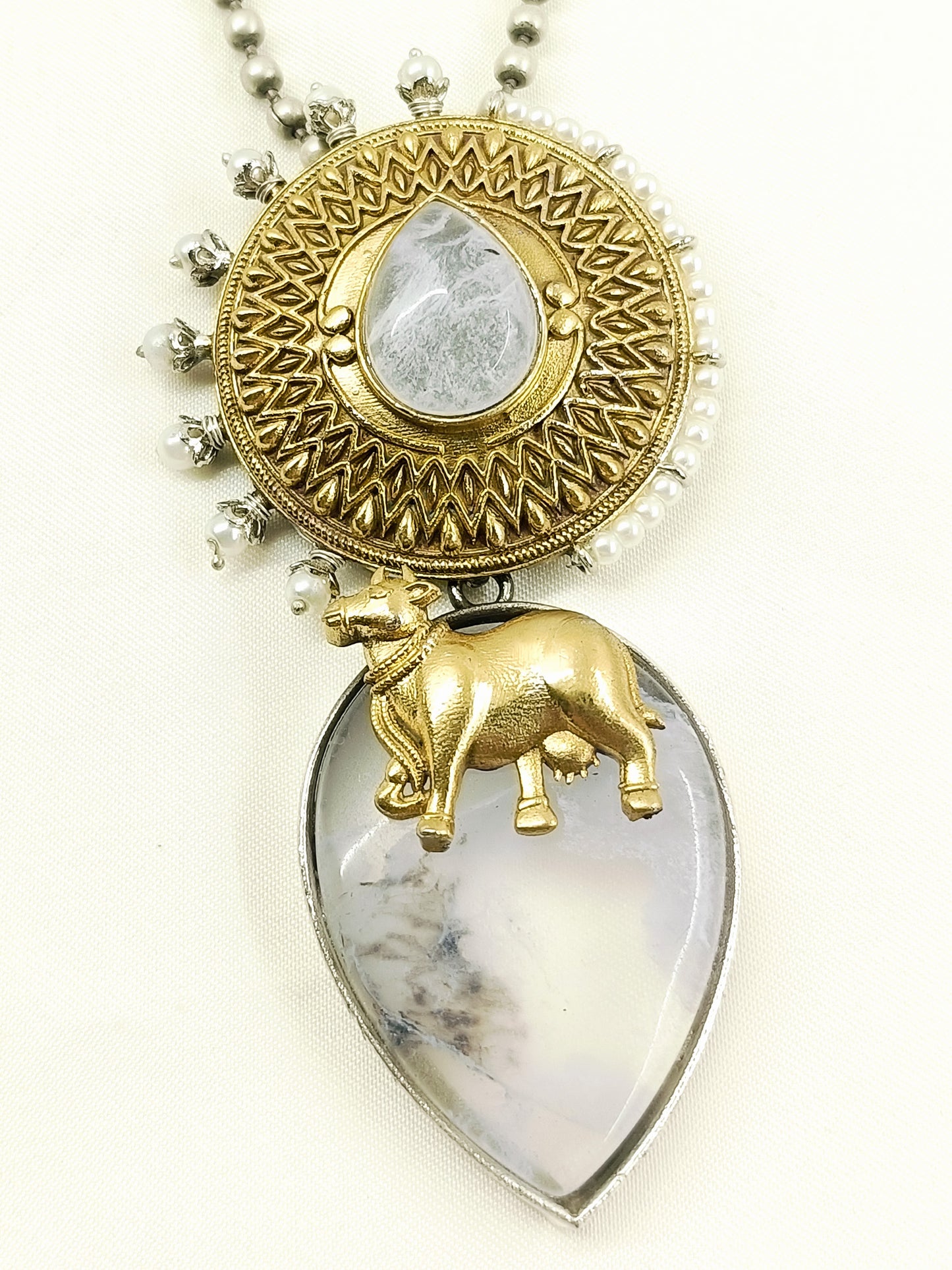 Naman Grey Men’s Dual-Tone Nandi Pendant Neckpiece