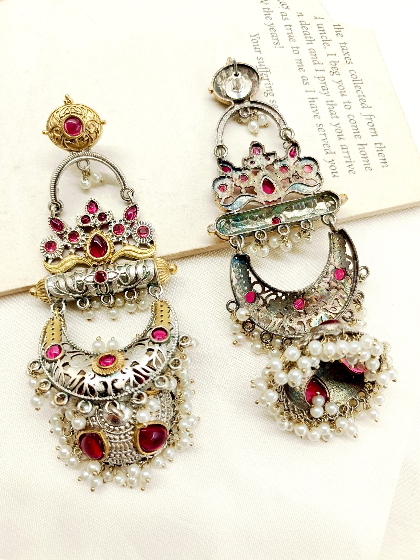 Sudiksha Maroon Oxidized Jhumki