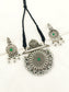 Shokhi Green Oxidized Necklace Set