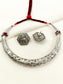 Husna Maroon Tribal Oxidized Hasli Choker Set