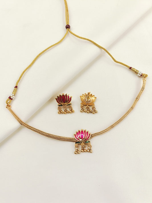 Miyanshi Majenta Antique Choker Set