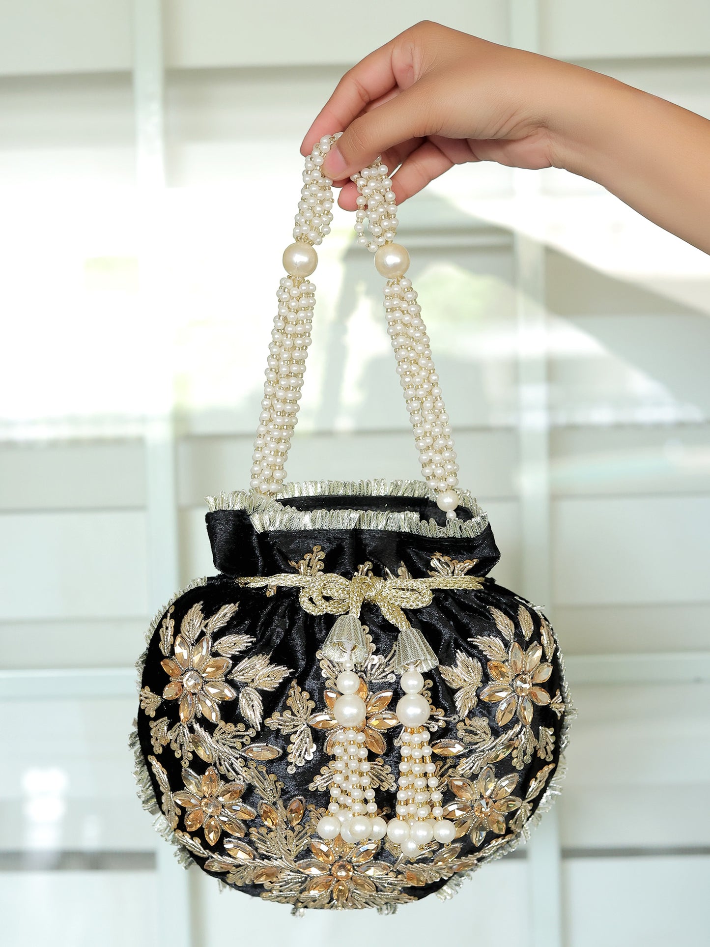 Snehita Black Potli Bag