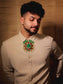 Divit R&G Peacock Kundan Men's Collar Brooch