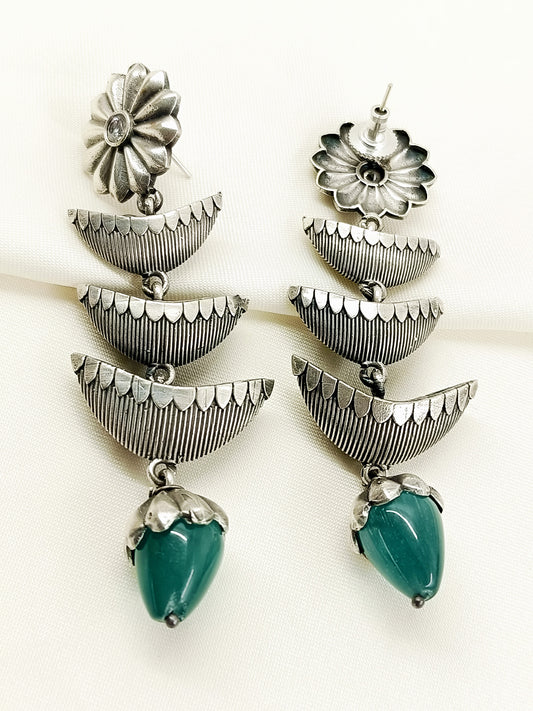 Swarah Firozi Oxidized Earrings