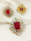 Anthea Ruby 92.5 Silver Swarovski Stone Pendant Set