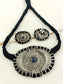 Anukampa Navy Blue Oxidized Choker Set