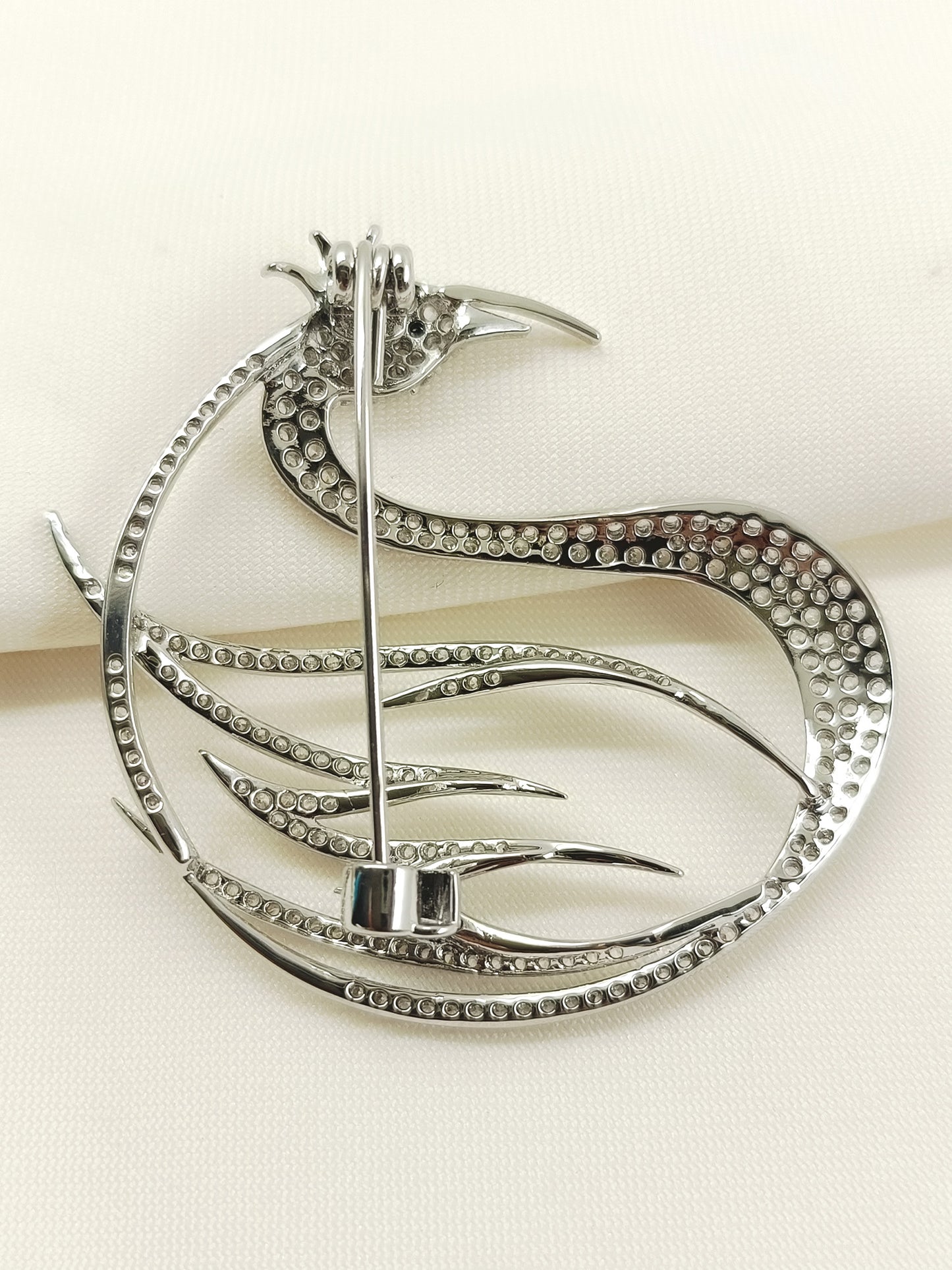 Trapti Silver Swan Brooch