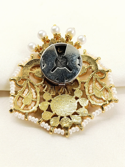 Rivan White Elephant Royal Men's Brooch