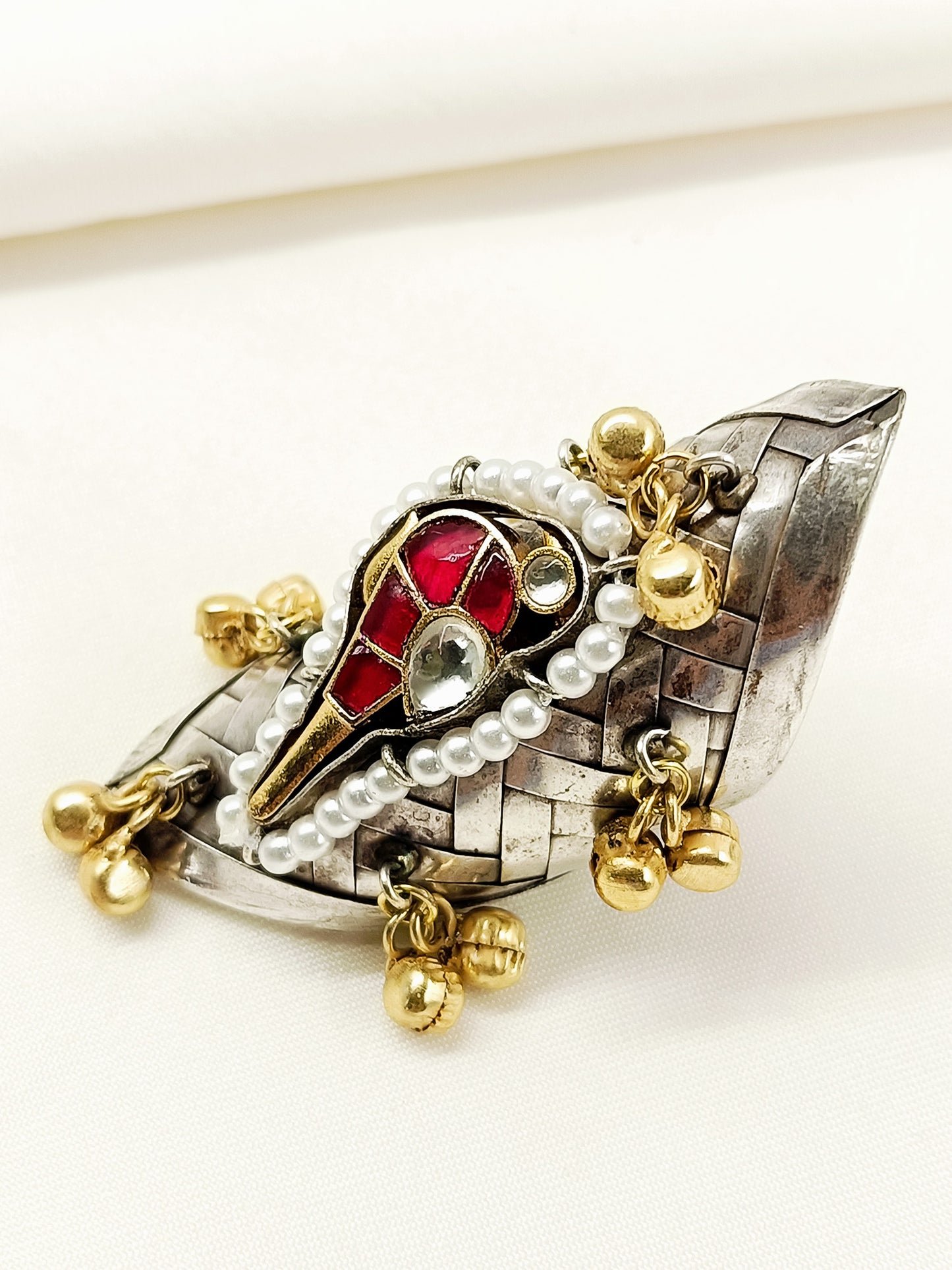 Dayamai Ruby Oxidized Finger Ring