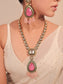 Shaazneen Pink Kundan Set With Uncut Polkis