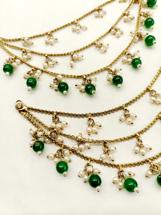 Rasha Green Traditional Ear Chain