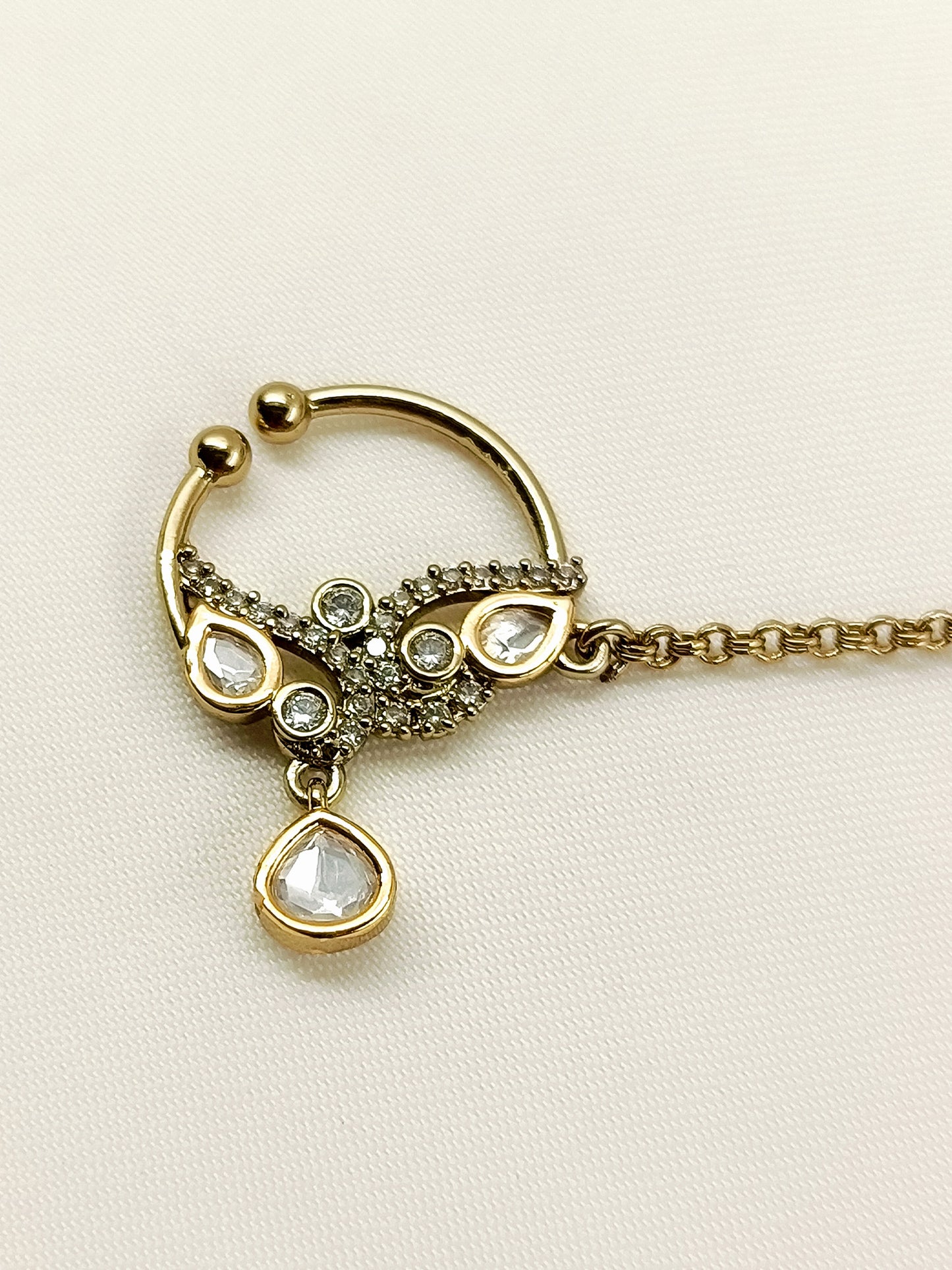 Ganga Antique Gold Kundan Nath