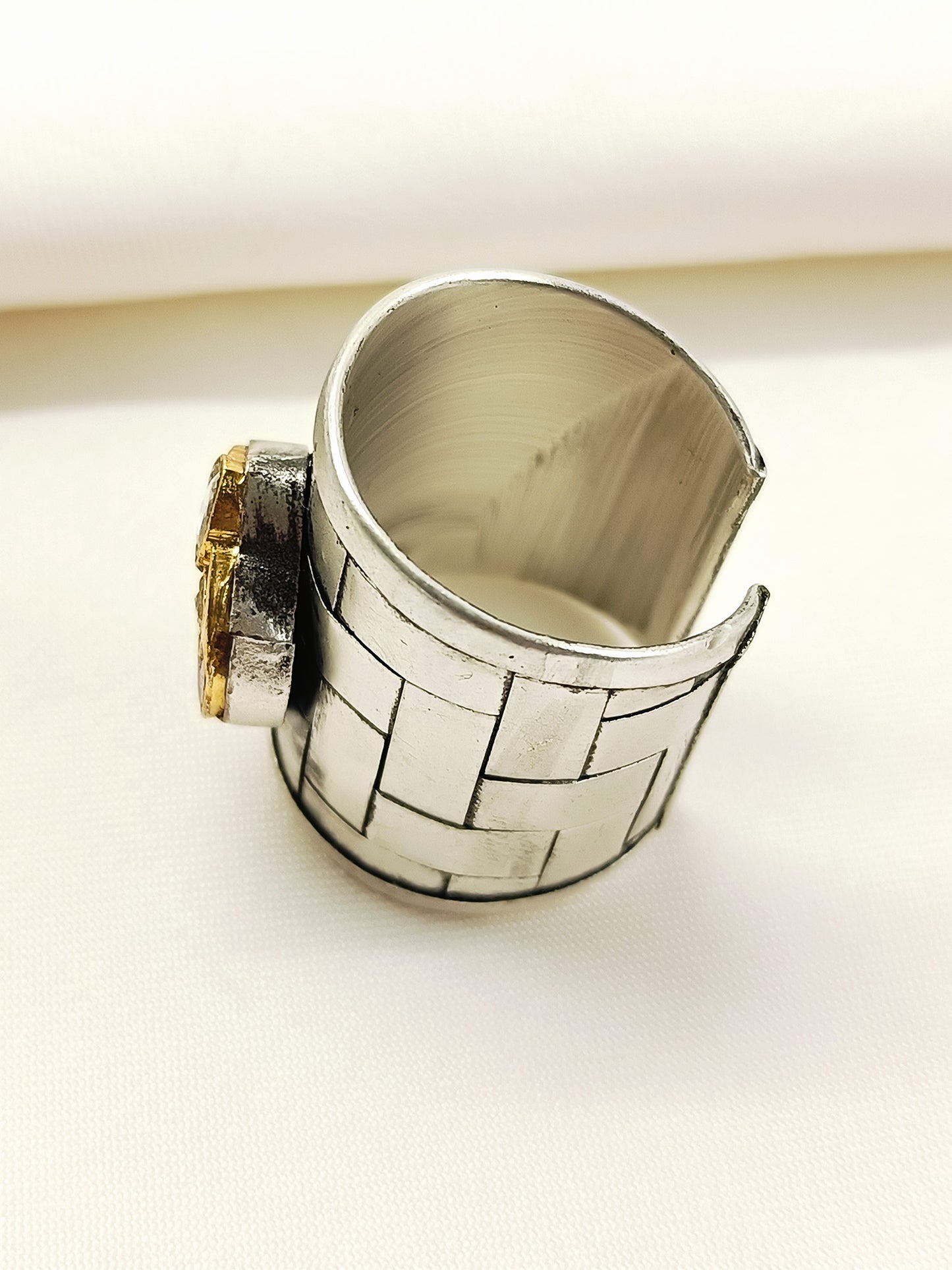 Anshini Ruby Oxidized Finger Ring