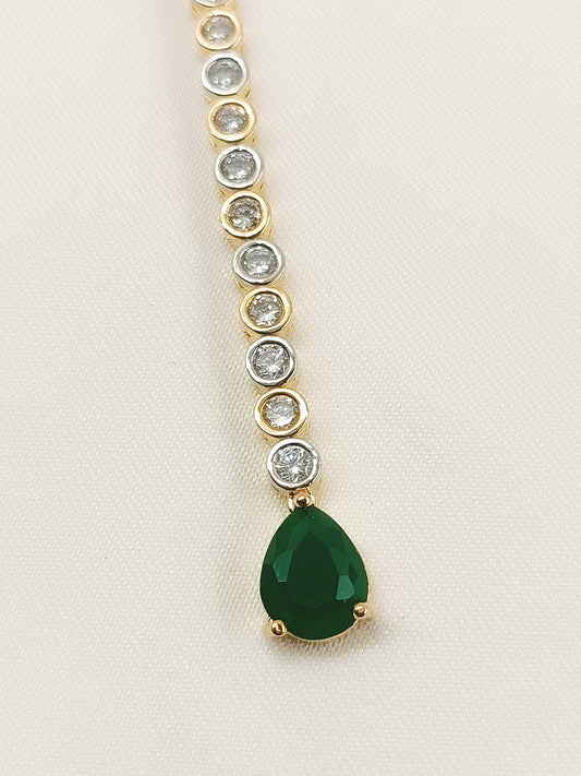 Vrisha Green American Diamond Teeka