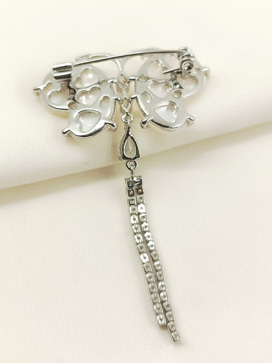 James White Butterfly Brooch
