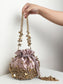Zulekha Dusty Mauve Pastel Heavy Ghungroo Coin Potli Bag