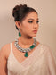 Aziya Double Layered Uncut Diamond Polki Long Set