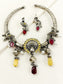 Padmavati Yellow Peacock Oxidized Hasli Style Necklace Set