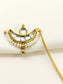 Jashn White Kundan Chandrakor Clip-on Nath with Chain - Maharashtrian Bridal Nath