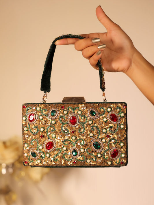Zikar Green Evening Clutch
