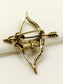 Pravardh Green Bow And Arrow Men's Brooch
