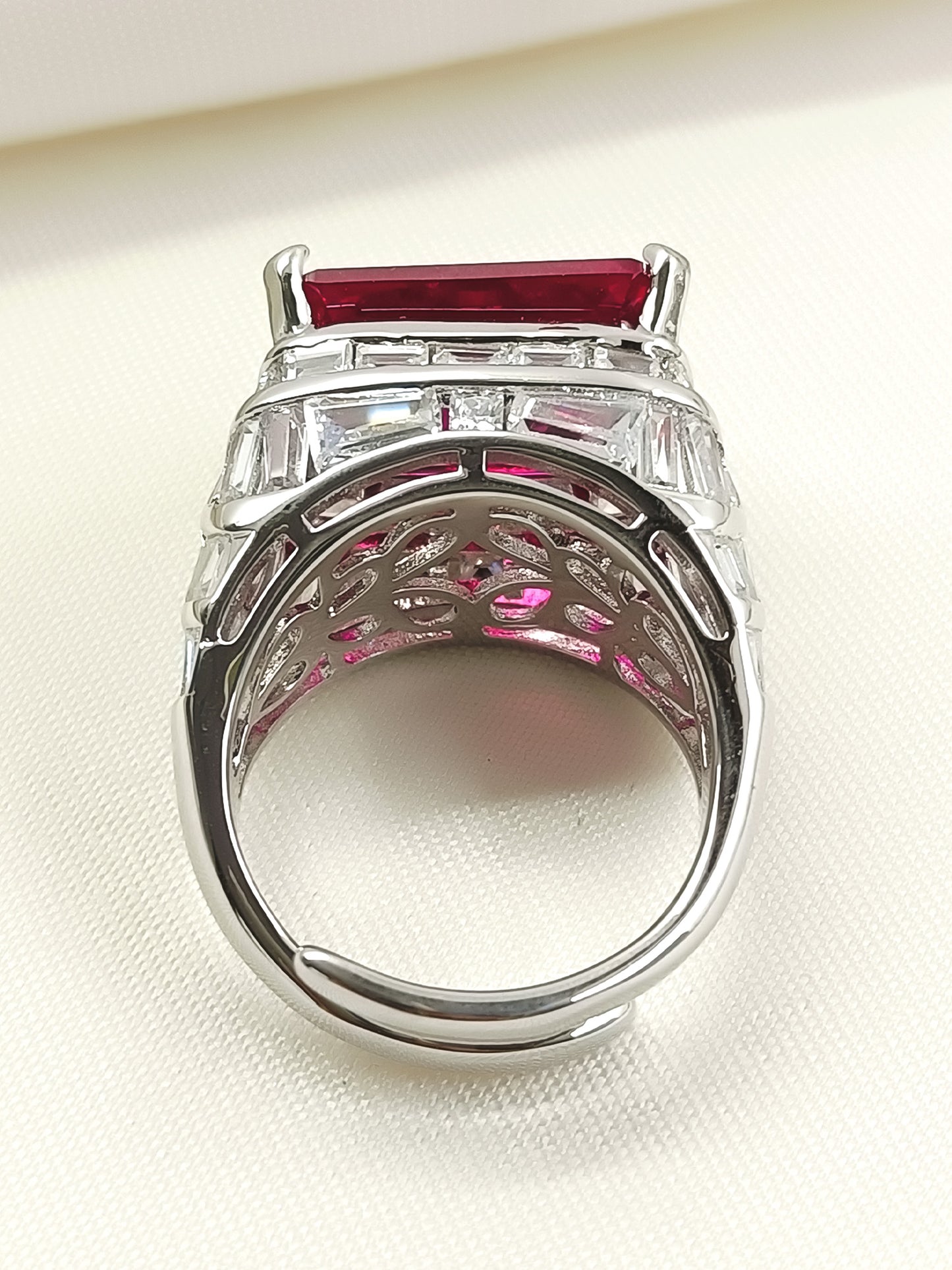 Ekansha Ruby American Diamond Finger Ring