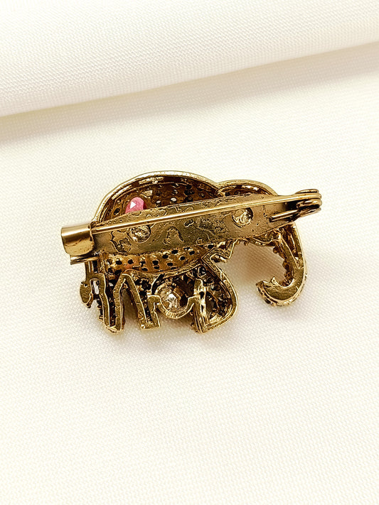 Ishvank Ruby Elephant Men's Brooch