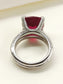 Deeksha Ruby 92.5 Silver American Diamond Finger Ring