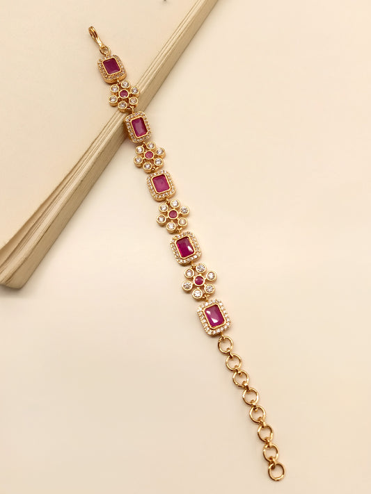 Benu Delicate Ruby American Diamond Bracelet