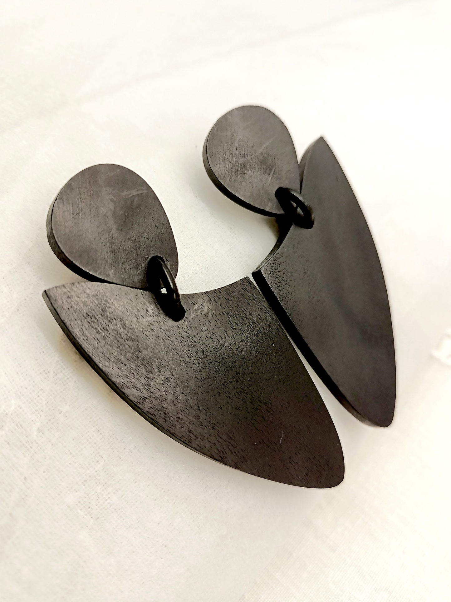 Chandelier Black Wooden Western Earrings