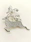 Mini Silver Reindeer Brooch