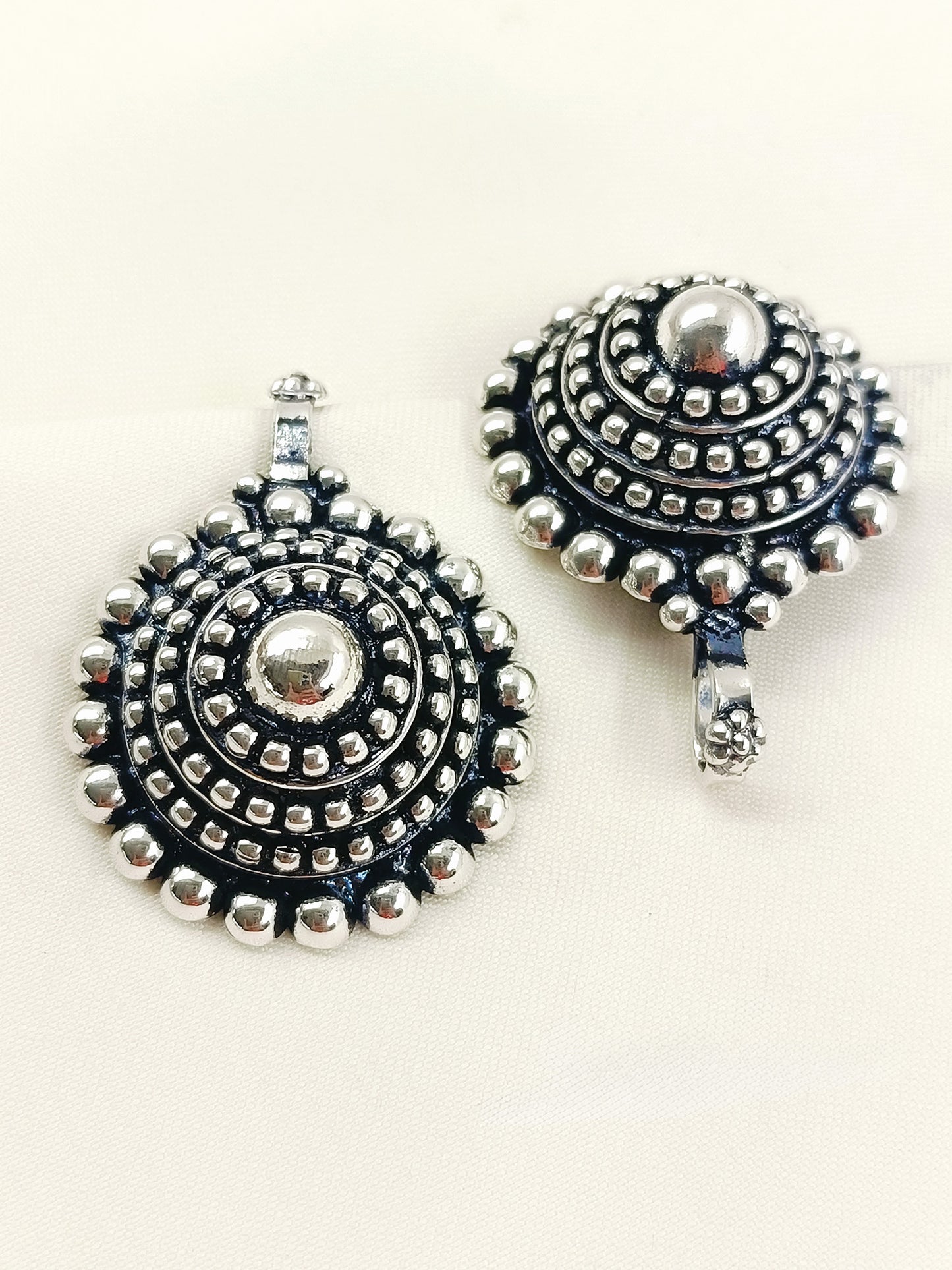 Ryka Oxidized Silver Tribal Mandala Cuff Pair