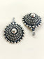 Ryka Oxidized Silver Tribal Mandala Cuff Pair