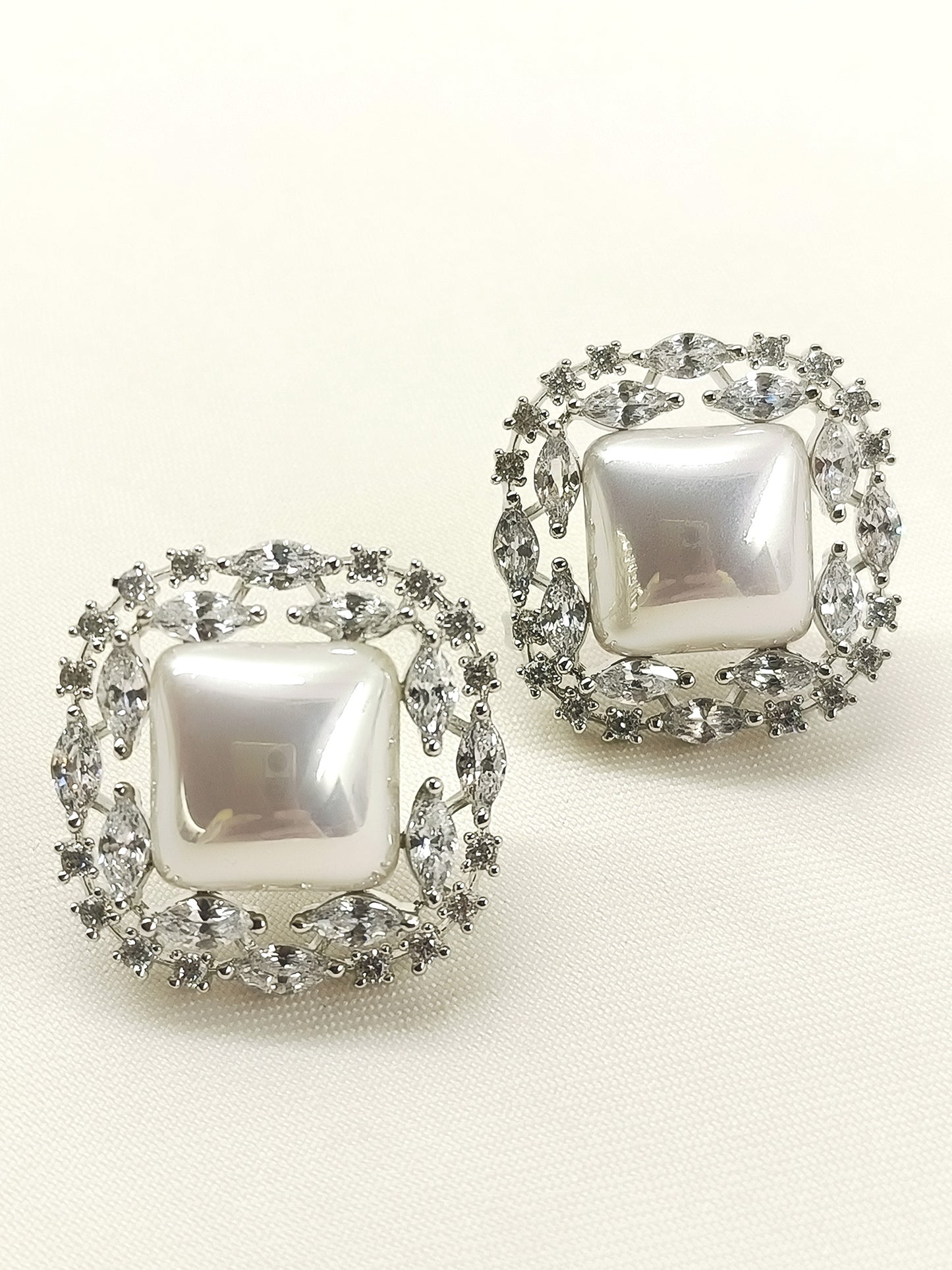 Devyani White Pearl American Diamond Tops