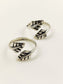Vania Silver Oxidized Dual Leaf Toe Ring Pair